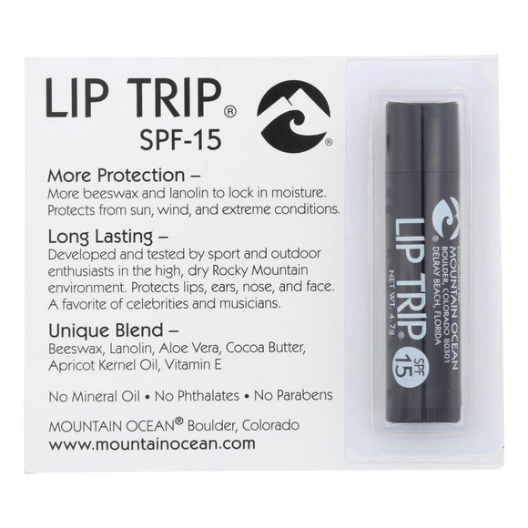 Mountain Ocean - Lip Trip Lip Balm - Spf15 - Case Of 12 - 0.165 Oz. - Vita-Shoppe.com