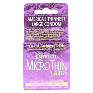 Mayer Laboratories Kimono Condom Microthin Large - 3 Condoms - Vita-Shoppe.com
