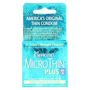 Mayer Laboratories Kimono Microthin Lubricated Latex Condoms - 3 Condoms - Vita-Shoppe.com