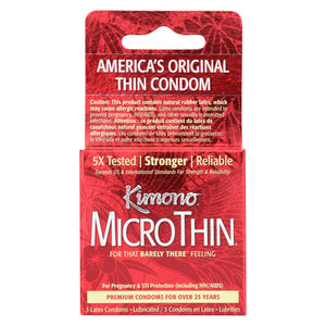 Mayer Laboratories Kimono Micro Thin Lubricated Latex Condoms - 3 Pack - Vita-Shoppe.com