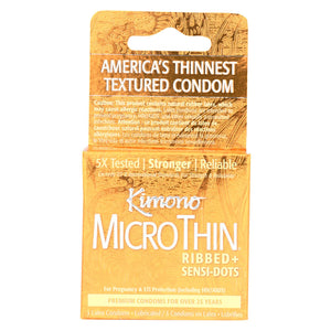Mayer Laboratories Kimono Textured Condom - 3 Condoms - Vita-Shoppe.com