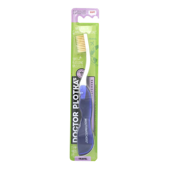 Mouth Watchers Travel Toothbrush - Blue - 1 Count - Case Of 5 - Vita-Shoppe.com