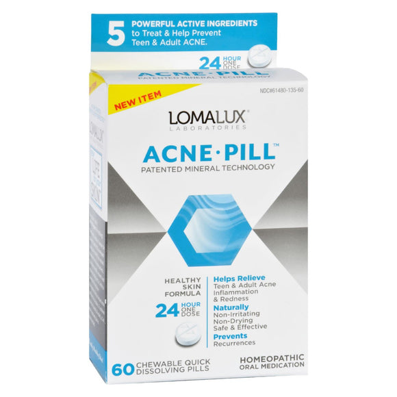 Loma Lux Laboratories Acne Pill - Chewable - Quick Dissolving - 60 Count - Vita-Shoppe.com