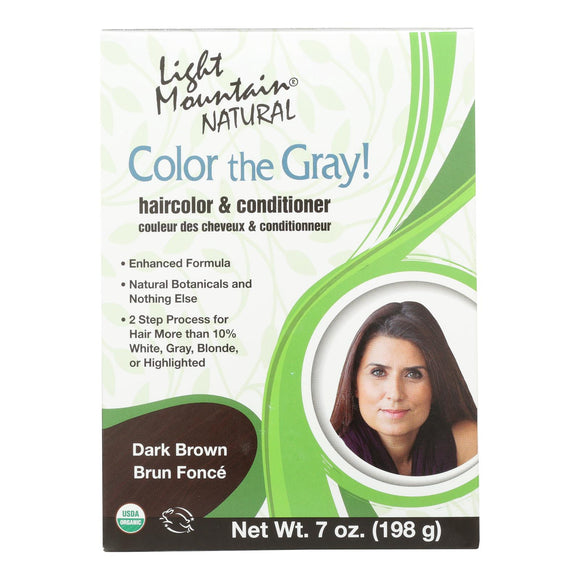 Light Mountain Hair Color - Color The Gray! Dark Brown - Case Of 1 - 7 Oz. - Vita-Shoppe.com