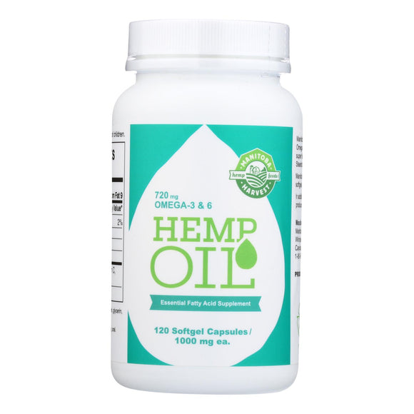Manitoba Harvest Hemp Oil - 1000iu - 120 Sgel - Vita-Shoppe.com