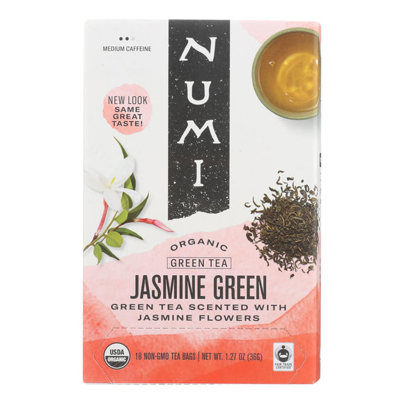 Numi Organic Tea Jasmine Green - 18 Tea Bags - Case Of 6 - Vita-Shoppe.com