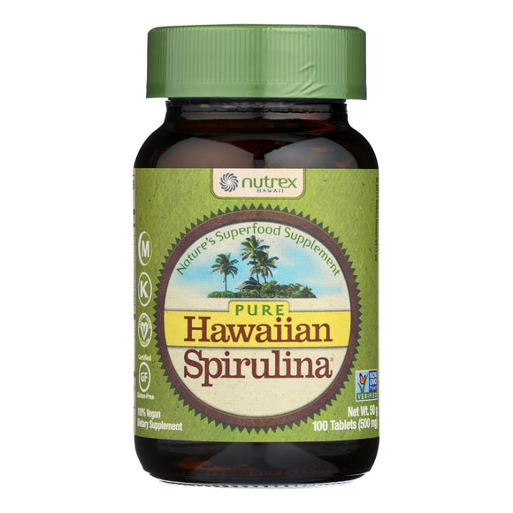 Nutrex Hawaii Pure Hawaiian Spirulina Pacifica - 500 Mg - 100 Tablets - Vita-Shoppe.com