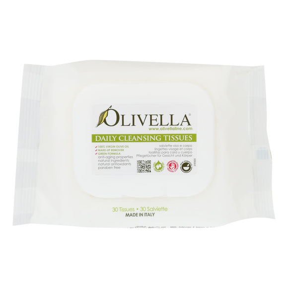 Olivella Daily Facial Cleansing Tissues - 30 Tissues - Vita-Shoppe.com