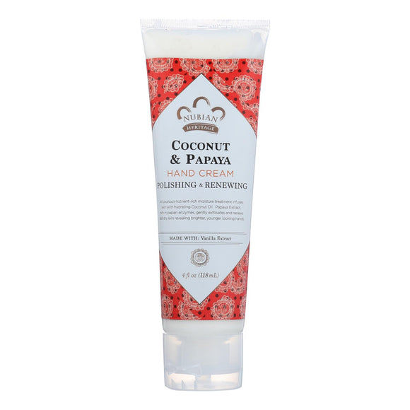 Nubian Heritage Hand Cream - Coconut & Papaya - 4 Oz - Vita-Shoppe.com