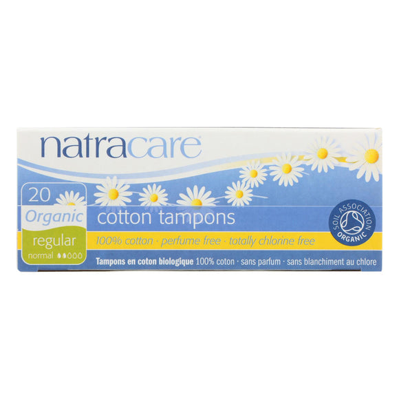 Natracare 100% Organic Cotton Tampons Regular - 20 Tampons - Vita-Shoppe.com