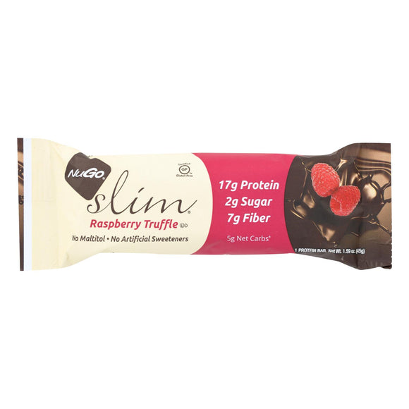 Nugo Nutrition Bar - Slim Raspberry Truffle - 1.59 Oz - Case Of 12 - Vita-Shoppe.com