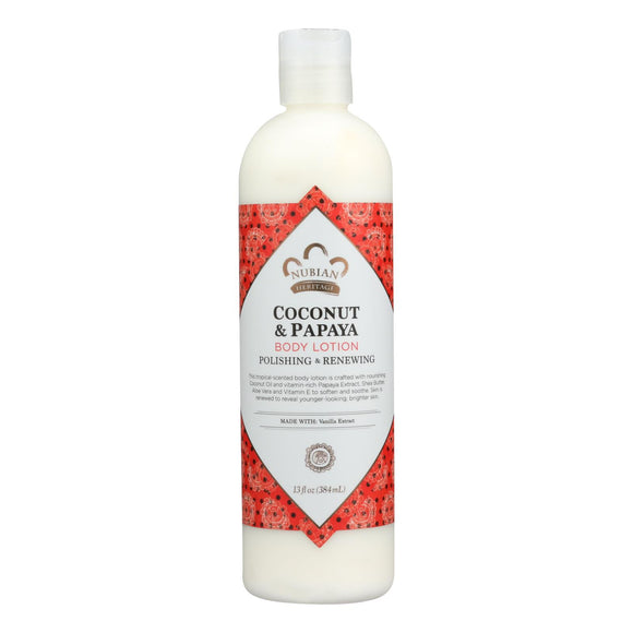Nubian Heritage Lotion - Coconut And Papaya - 13 Oz - Vita-Shoppe.com