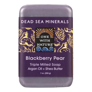 One With Nature Triple Milled Soap Bar - Blackberry Pear - 7 Oz - Vita-Shoppe.com