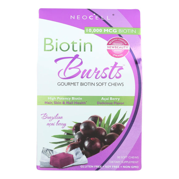 Neocell Laboratories Biotin Bursts - Chewable - Acai Berry - 30 Count - Vita-Shoppe.com