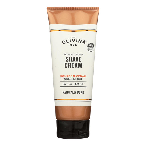 Olivina Men Bourbon Cedar Conditioning Shave Cream  - 1 Each - 6.5 Oz - Vita-Shoppe.com