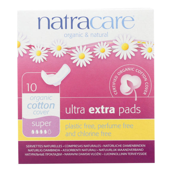 Natracare  Ultra Extra Pads W-wings - Super - 10 Count - Vita-Shoppe.com