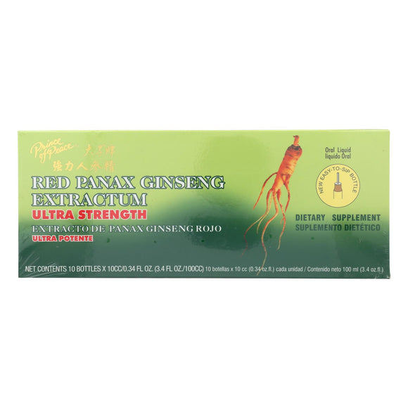 Prince Of Peace Red Panax Ginseng Extractum Ultra Strength - 10 Vials - Vita-Shoppe.com