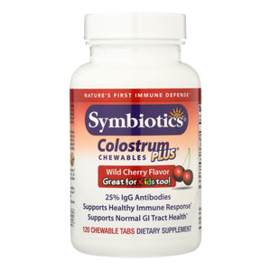 Symbiotics Colostrum Plus Wild Cherry - 1 G - 120 Chewables - Vita-Shoppe.com