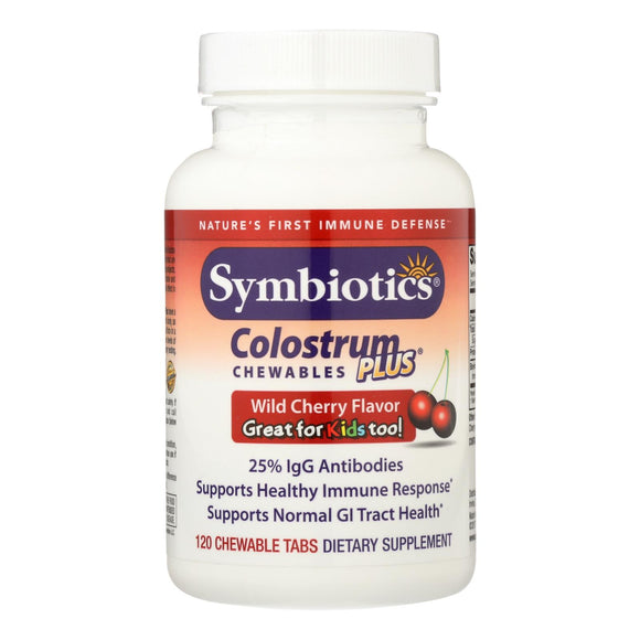 Symbiotics Colostrum Plus Wild Cherry - 1 G - 120 Chewables - Vita-Shoppe.com