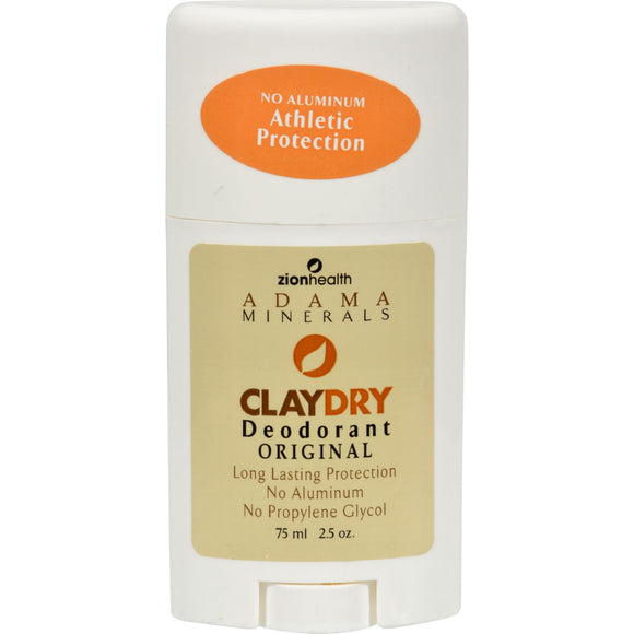 Zion Health Adama Minerals Clay Dry Deodorant Original - 2.5 Oz - Vita-Shoppe.com