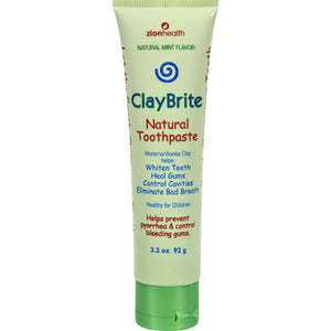 Zion Health Claybrite Natural Toothpaste - Natural Mint - 3.2 Oz - Vita-Shoppe.com