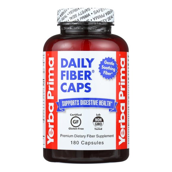 Yerba Prima Daily Fiber Caps - 625 Mg - 180 Capsules - Vita-Shoppe.com
