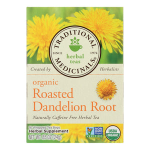 Traditional Medicinals Organic Roasted Dandelion Root Tea - Caffeine Free - 16 Bags - Vita-Shoppe.com