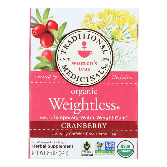 Traditional Medicinals Organic Weightless Cranberry Herbal Tea - Caffeine Free - 16 Bags - Vita-Shoppe.com