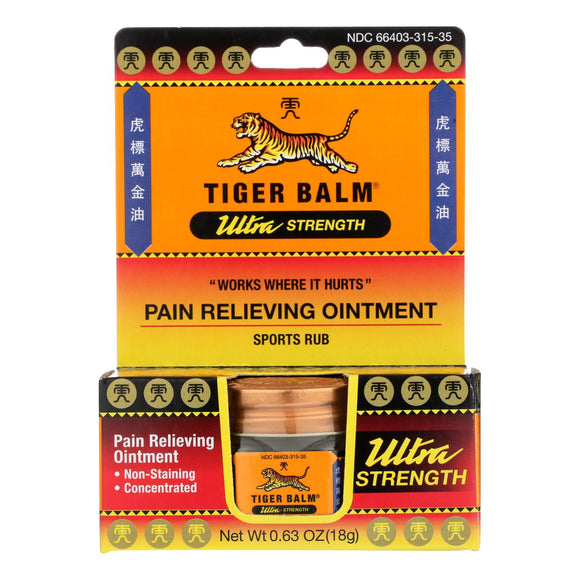 Tiger Balm Ultra Strength Pain Relieving Ointment - 0.63 Oz - Vita-Shoppe.com