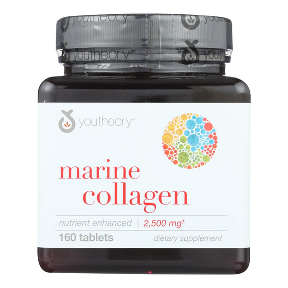 Youtheory Marine Collagen - Type 1 And 3 - Advanced Formula - 160 Tablets - Vita-Shoppe.com