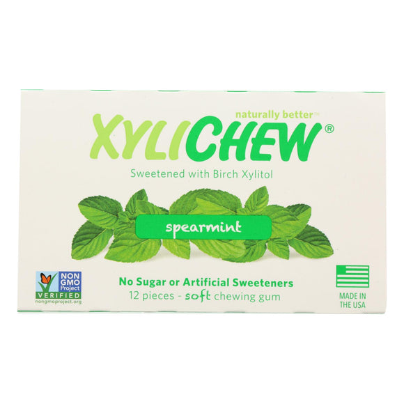 Xylichew Gum - Spearmint - Counter Display - 12 Pieces - 1 Case - Vita-Shoppe.com
