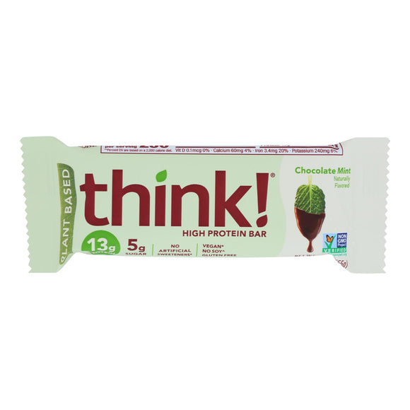 Think! Thin Plant Based Protein Bar - Chocolate Mint - Case Of 10 - 1.94 Oz - Vita-Shoppe.com