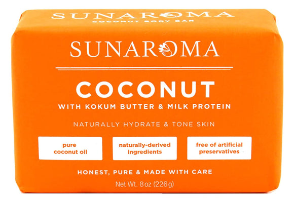Sunaroma Coconut Moistuizing Body Bar 8 oz./236 g - Vita-Shoppe.com