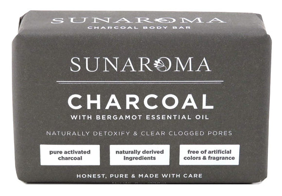 Sunaroma SOAP - CHARCOAL, Detoxifying Body Bar 8 oz/226g - Vita-Shoppe.com