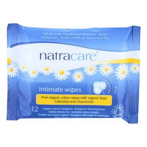 Natracare Organic Cotton Intimate Wipes - 12 Wipes - Case Of 12 - Vita-Shoppe.com