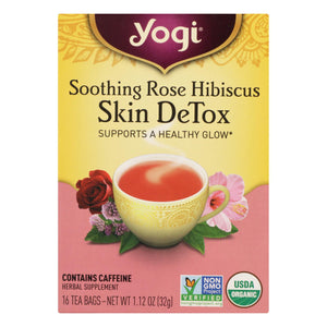 Yogi Tea - Organic - Soothing Rose Hibiscus Skin Detox - Case Of 6 - 16 Bag - Vita-Shoppe.com