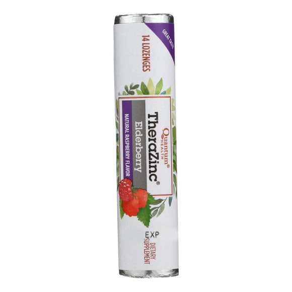 Quantum Zinc Lozenges Elderberry Raspberry - 1.2 Oz - Case Of 12 - Vita-Shoppe.com