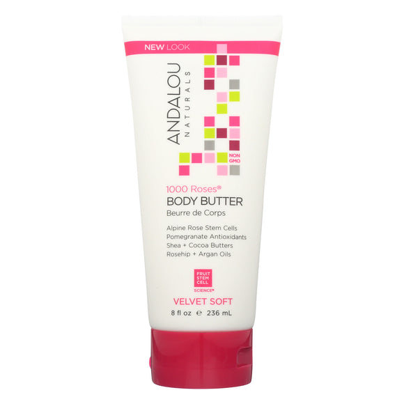 Andalou Naturals Body Butter - 1000 Roses - 8 Oz - Vita-Shoppe.com