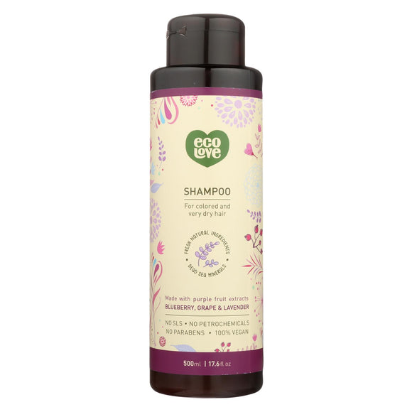 Ecolove Shampoo - Purple Fruit Shampoo For Colored And Very Dry Hair  - Case Of 1 - 17.6 Fl Oz. - Vita-Shoppe.com