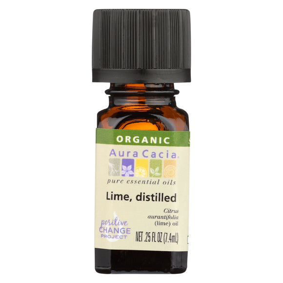 Aura Cacia Essential Oil - Organic - Lime - .25 Fl Oz - Vita-Shoppe.com