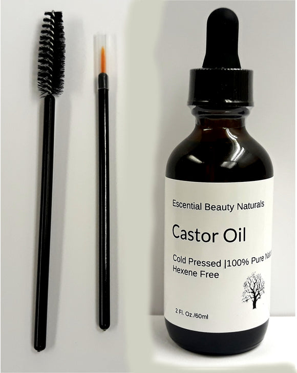 Castor Oil (2 oz) 100% Pure, Cold Pressed, Hexene Free, Stimulate Growth for Eyelashes, Eyebrows, Hair. Lash Growth Serum. Brow Treatment - Vita-Shoppe.com