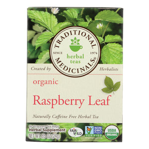 Traditional Medicinals Organic Raspberry Leaf Herbal Tea - 16 Tea Bags - Case Of 6 - Vita-Shoppe.com