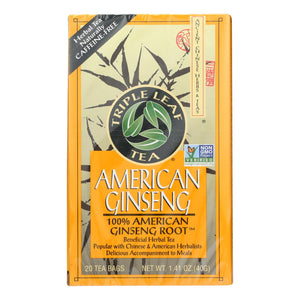 Triple Leaf Tea American Ginseng - Caffeine Free - Case Of 6 - 20 Bags - Vita-Shoppe.com