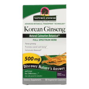 Nature's Answer - Korean Ginseng Root - 50 Vegetarian Capsules - Vita-Shoppe.com