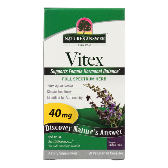 Nature's Answer - Vitex Agnus-castus Chastetree Berry - 90 Vegetarian Capsules - Vita-Shoppe.com