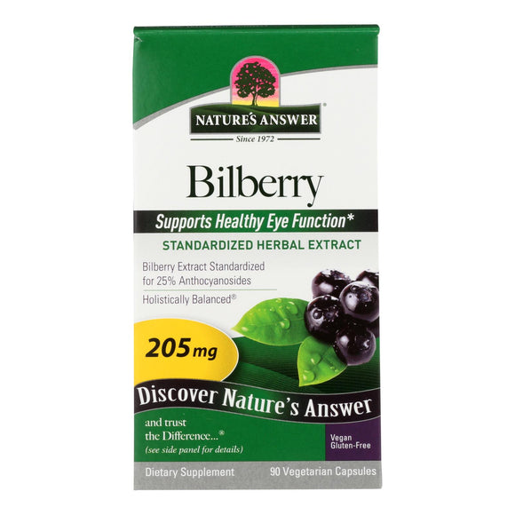 Nature's Answer - Bilberry Extract - 90 Vegetarian Capsules - Vita-Shoppe.com