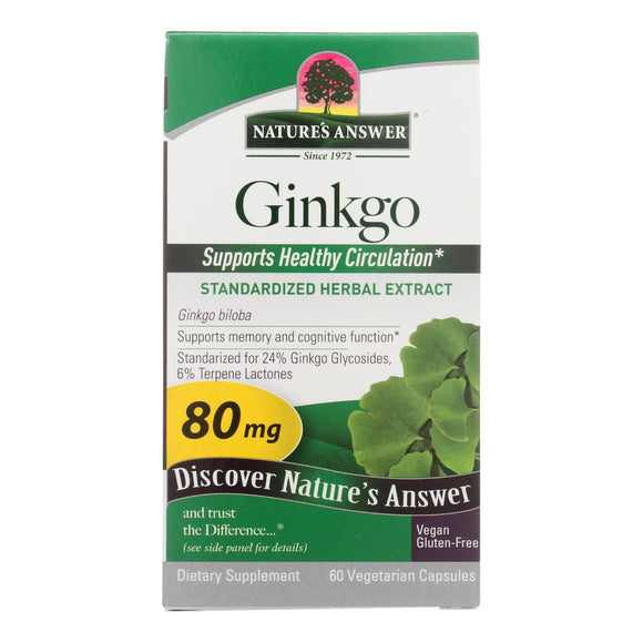 Nature's Answer - Ginkgo Leaf Extract - 60 Vegetarian Capsules - Vita-Shoppe.com