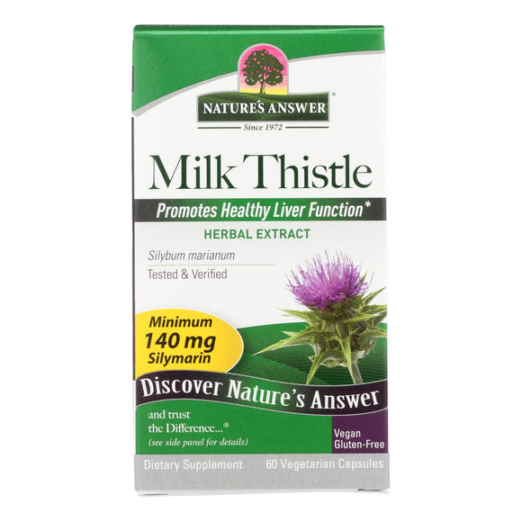 Nature's Answer - Milk Thistle Seed Extract - 60 Vegetarian Capsules - Vita-Shoppe.com