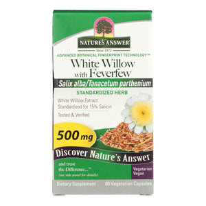 Nature's Answer - White Willow With Feverfew - 60 Vcaps - Vita-Shoppe.com