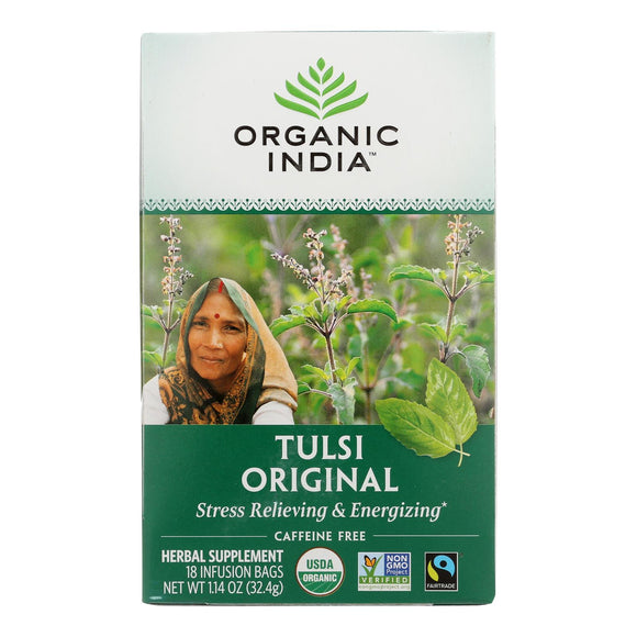 Organic India Tulsi Tea Original - 18 Tea Bags - Case Of 6 - Vita-Shoppe.com